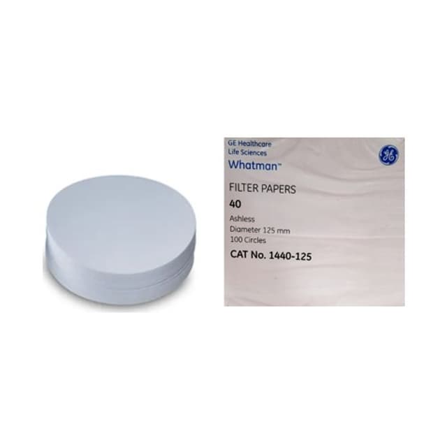 Papel filtro # 40 de 12.5cm