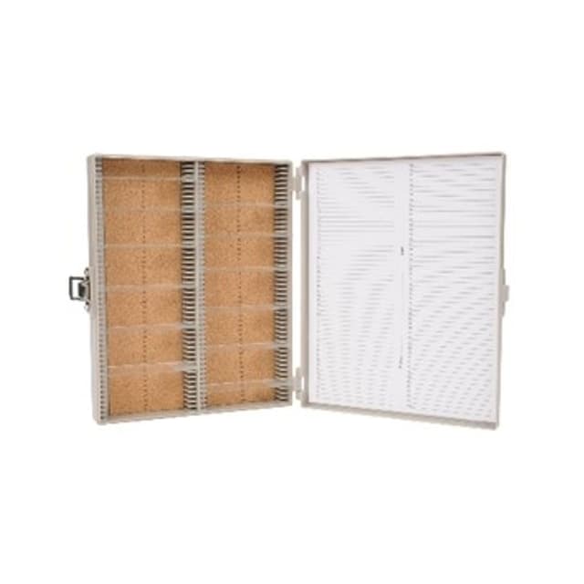Caja para 100 portaobjetos