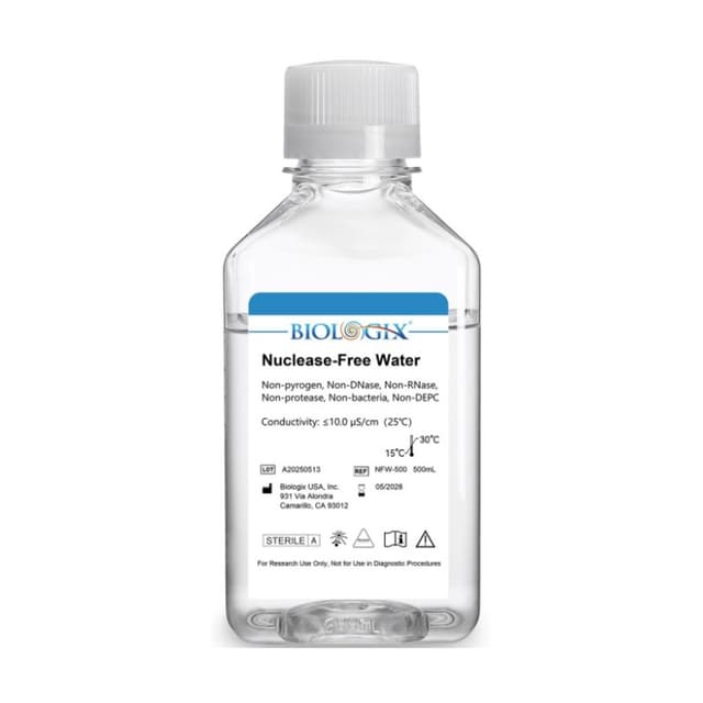 Agua libre de pirogenos, nucleasas