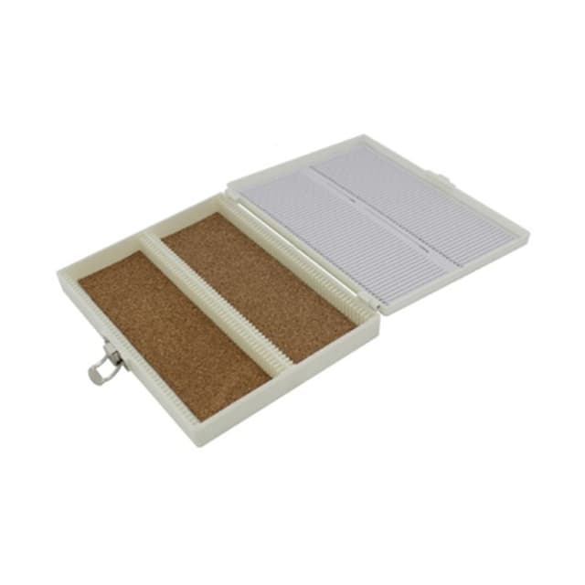 Caja para 100 portaobjetos blanca