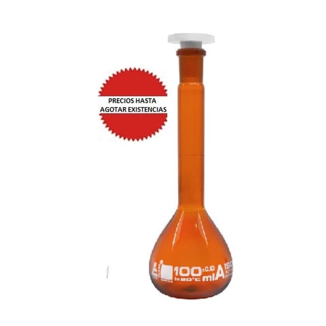Matraz volumetrico ambar 100ml