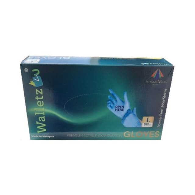 Guante de nitrilo azul grande