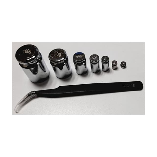 Juego de 7 pesas cromadas de 1g a 100g