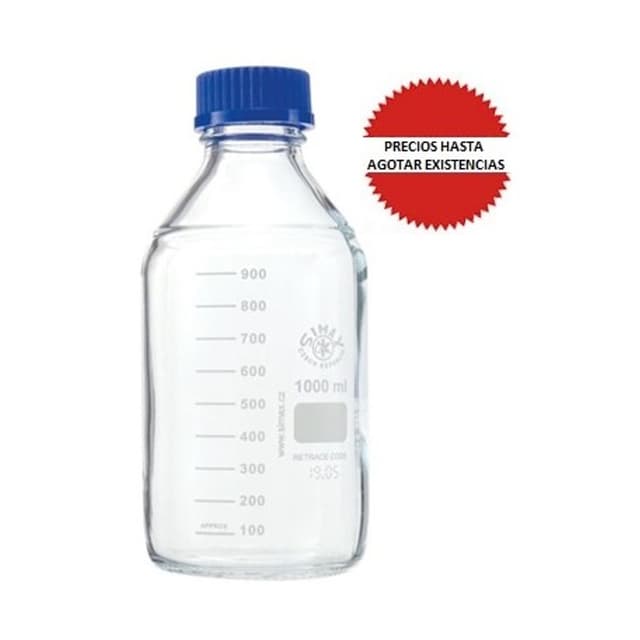 Frasco de vidrio graduado 1000ml
