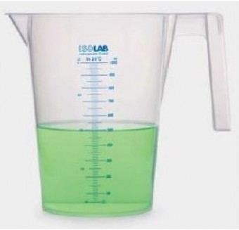 Jarra de PP forma alta 3000ml graduado azul Isolab