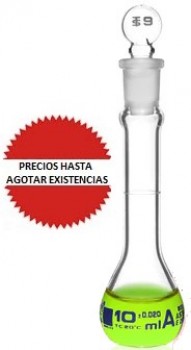 Matraz volumetrico de vidrio boro 10ml EISCO